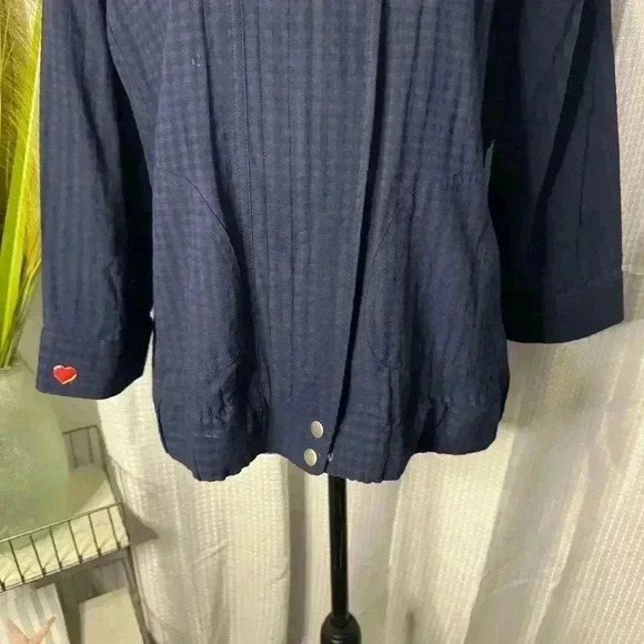 Chico's Additions Women’s 2 US L Spectra Sapphire Smoked Blue Zipped Jacket - Picture 4 of 13